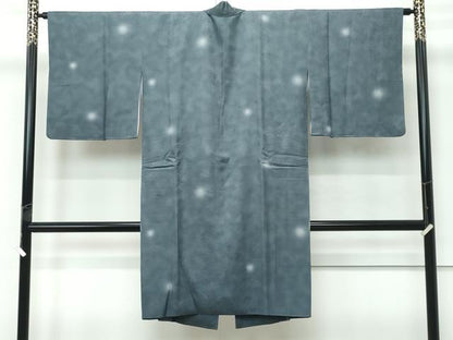 平和屋着物＃極上　道中着　ロング丈　蛍暈し　柳煤竹色地　逸品　CZAA4894s6