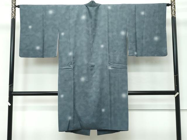 平和屋着物＃極上　道中着　ロング丈　蛍暈し　柳煤竹色地　逸品　CZAA4894s6