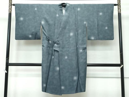 平和屋着物＃極上　道中着　ロング丈　蛍暈し　柳煤竹色地　逸品　CZAA4894s6