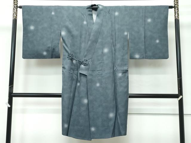 平和屋着物＃極上　道中着　ロング丈　蛍暈し　柳煤竹色地　逸品　CZAA4894s6