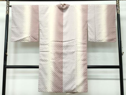 平和屋着物＃極上　道中着　ロング丈　市松紋紗　暈し染め　逸品　CZAA4895s6