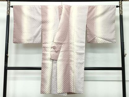 平和屋着物＃極上　道中着　ロング丈　市松紋紗　暈し染め　逸品　CZAA4895s6