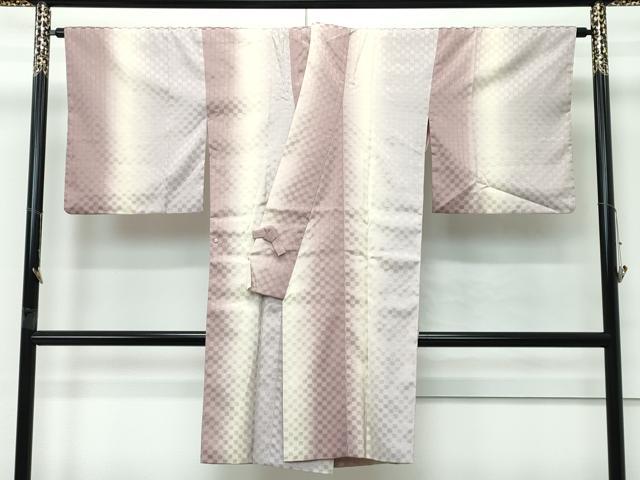 平和屋着物＃極上　道中着　ロング丈　市松紋紗　暈し染め　逸品　CZAA4895s6