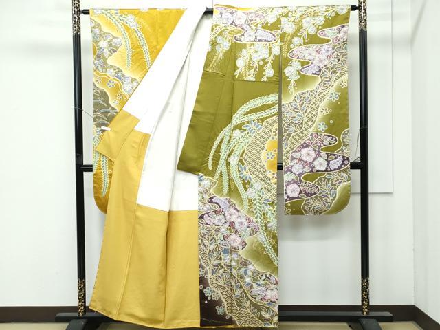 平和屋着物●極上　振袖　辻が花　絞り　暈し染め　銀通し地　逸品　未使用　CZAA4897s6