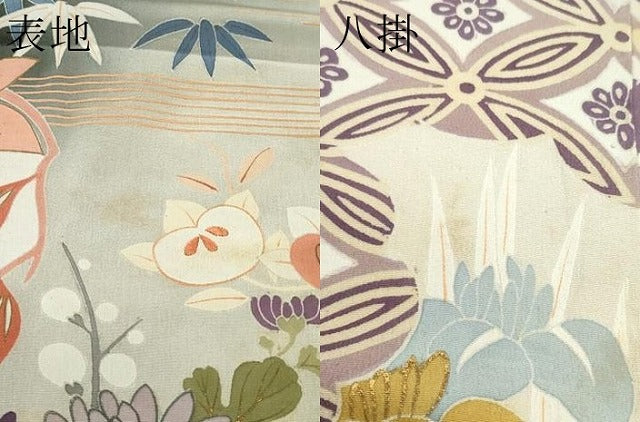 平和屋着物●極上 アンティーク 大正ロマン 振袖 駒刺繍 中国三大刺繍 相良刺繍 鳳凰飛鶴吉祥花 暈し染め 黒地 金彩 逸品 CZAA4908s6