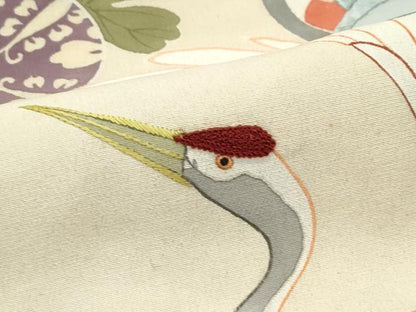 平和屋着物●極上 アンティーク 大正ロマン 振袖 駒刺繍 中国三大刺繍 相良刺繍 鳳凰飛鶴吉祥花 暈し染め 黒地 金彩 逸品 CZAA4908s6