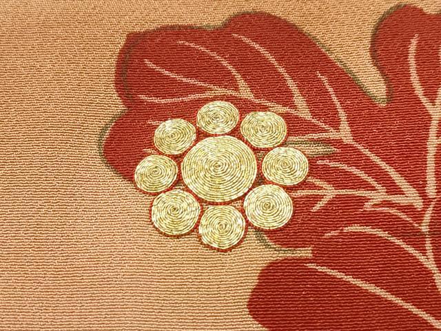 平和屋本店●極上 アンティーク 大正ロマン 振袖 駒刺繍 鼓草花文 暈し染め 金糸 逸品 CZAA4909s6