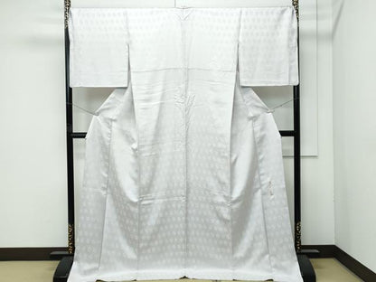 平和屋本店●極上　皇室献上作家　藤井寛監修　色無地　枯野色　草花地紋　逸品　CZAA4911s6
