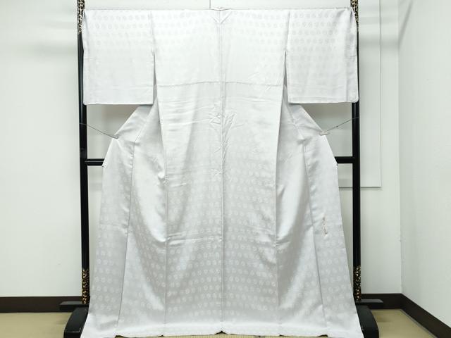 平和屋本店●極上　皇室献上作家　藤井寛監修　色無地　枯野色　草花地紋　逸品　CZAA4911s6