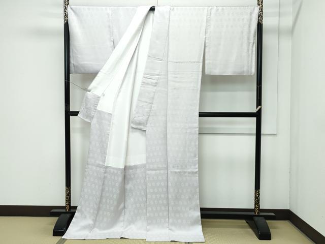 平和屋本店●極上　皇室献上作家　藤井寛監修　色無地　枯野色　草花地紋　逸品　CZAA4911s6
