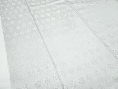 平和屋本店●極上　皇室献上作家　藤井寛監修　色無地　枯野色　草花地紋　逸品　CZAA4911s6