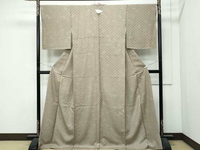 平和屋着物●極上　色無地　利休茶色　梅鉢地紋　逸品　未使用　CZAA4912s6