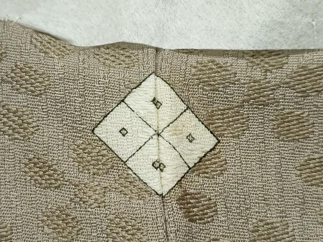 平和屋着物●極上　色無地　利休茶色　梅鉢地紋　逸品　未使用　CZAA4912s6
