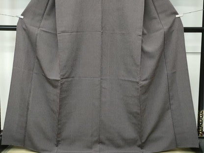 平和屋着物▽極上　本塩沢　単衣　縞　紅消鼠色地　逸品　CZAA4913s6