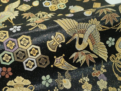 平和屋着物●極上　六通柄袋帯　瑞祥宝尽文　黒地　金銀糸　逸品　CZAA4925s6