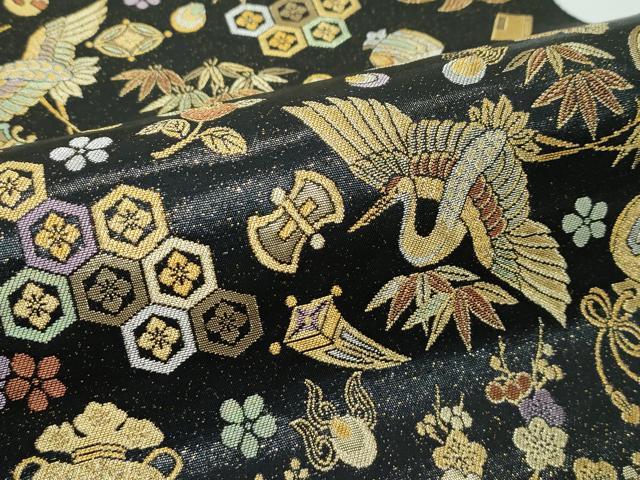 平和屋着物●極上　六通柄袋帯　瑞祥宝尽文　黒地　金銀糸　逸品　CZAA4925s6