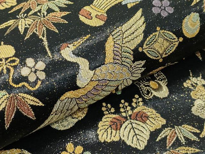 平和屋着物●極上　六通柄袋帯　瑞祥宝尽文　黒地　金銀糸　逸品　CZAA4925s6