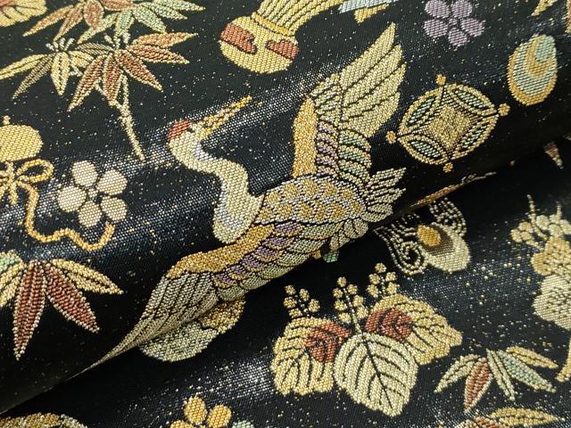 平和屋着物●極上　六通柄袋帯　瑞祥宝尽文　黒地　金銀糸　逸品　CZAA4925s6