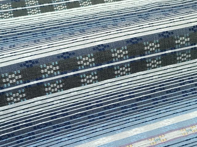 平和屋着物●極上　両面　六通柄袋帯　七宝文　花織　銀糸　逸品　未使用　CZAA4936s6