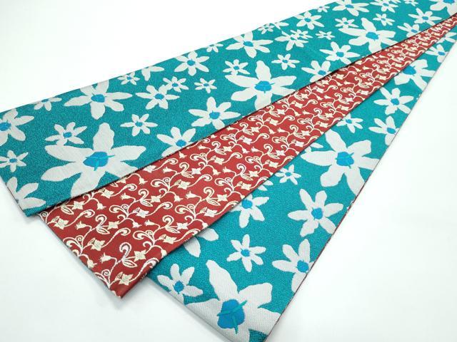 平和屋着物●極上　両面　半幅帯　舞花文　逸品　未使用　CZAA4943s6