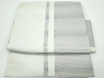 平和屋着物●極上 伝統工芸士 真鍋丈助 つけ帯 間道 銀糸 逸品 CZAA4945s6