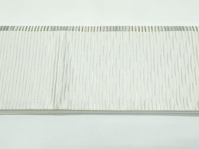 平和屋着物●極上 伝統工芸士 真鍋丈助 つけ帯 間道 銀糸 逸品 CZAA4945s6