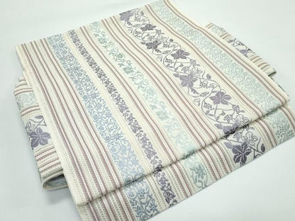平和屋着物＊極上 夏物 本場筑前博多織 つけ帯 ワンタッチ 草花間道 逸品 未使用 CZAA4951s6