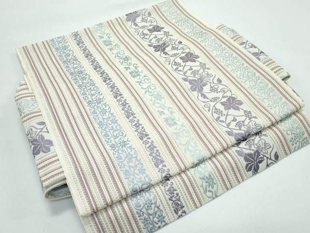 平和屋着物＊極上 夏物 本場筑前博多織 つけ帯 ワンタッチ 草花間道 逸品 未使用 CZAA4951s6