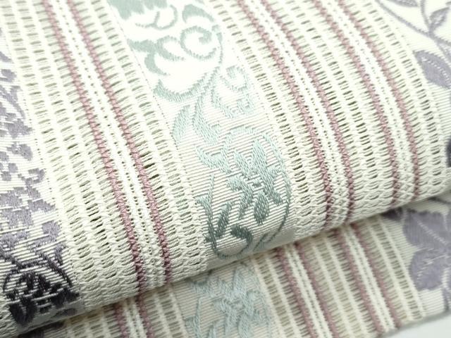 平和屋着物＊極上 夏物 本場筑前博多織 つけ帯 ワンタッチ 草花間道 逸品 未使用 CZAA4951s6