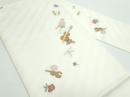 平和屋着物●極上　九寸名古屋帯　唐織　楽器草花文　逸品　CZAA4957s6
