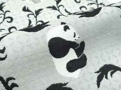 平和屋本店●極上 西陣 田中伝 両面 半幅帯 竹 パンダ ぱんだ 逸品 未使用 CZAA4960s6