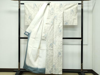 平和屋着物●極上　本場大島紬　白大島　９マルキ　草花文　栄信創　山本織物謹製　やまと誂製　証紙付き　逸品　未使用　CZAA4963s6