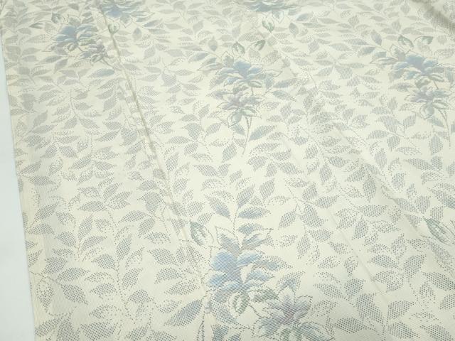 平和屋着物●極上　本場大島紬　白大島　９マルキ　草花文　栄信創　山本織物謹製　やまと誂製　証紙付き　逸品　未使用　CZAA4963s6