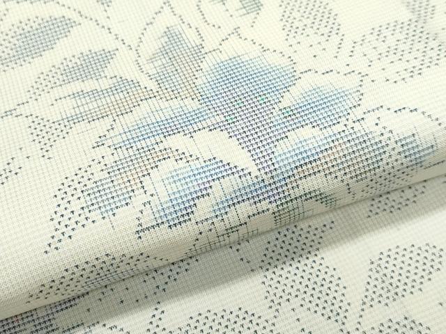 平和屋着物●極上　本場大島紬　白大島　９マルキ　草花文　栄信創　山本織物謹製　やまと誂製　証紙付き　逸品　未使用　CZAA4963s6