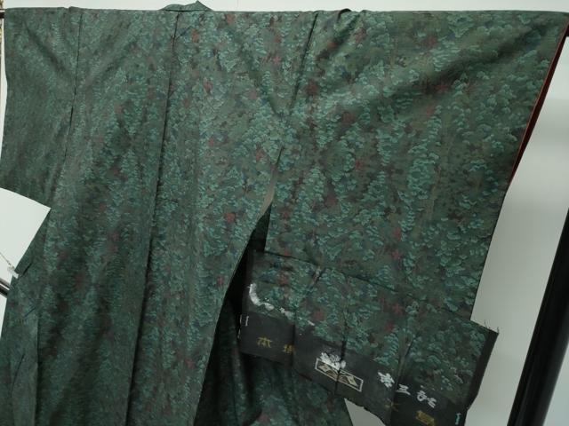 平和屋着物●極上　本場大島紬　吉三郎　９マルキ　樹林花文　反端付き　逸品　CZAA4964s6