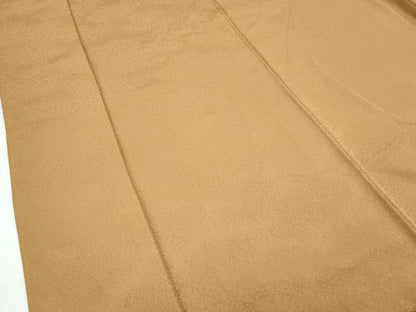平和屋着物●極上　色無地　黄唐茶色　紗綾形地紋　逸品　CZAA4967s6