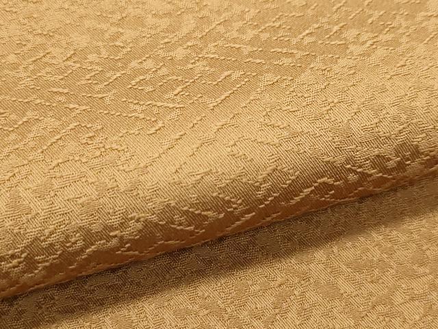 平和屋着物●極上　色無地　黄唐茶色　紗綾形地紋　逸品　CZAA4967s6