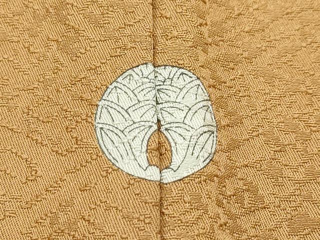 平和屋着物●極上　色無地　黄唐茶色　紗綾形地紋　逸品　CZAA4967s6