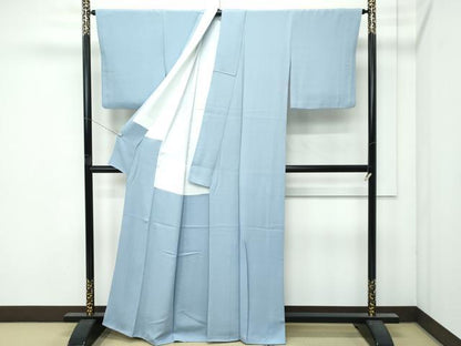 平和屋着物●極上　色無地　湊鼠色　逸品　CZAA4968s6