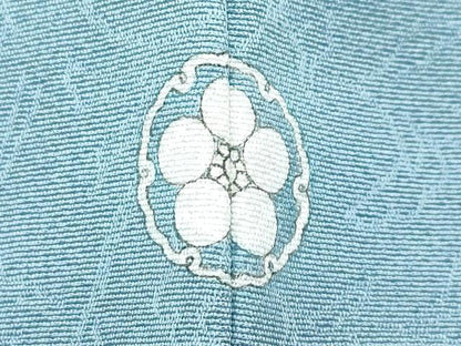 平和屋着物●極上　色無地　青鈍色　作家物　飛鶴花唐草地紋　逸品　CZAA4969s6