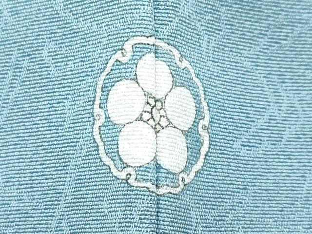 平和屋着物●極上　色無地　青鈍色　作家物　飛鶴花唐草地紋　逸品　CZAA4969s6