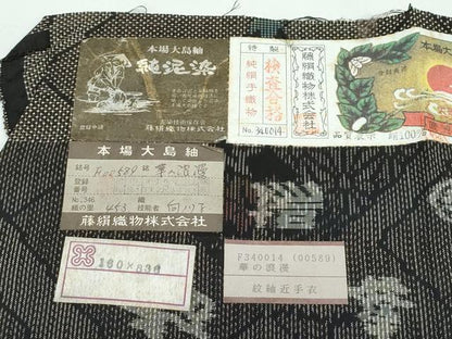 平和屋着物●極上　都喜ヱ門　本場大島紬　7マルキ　華の浪漫　向ノリ子作　藤絹織物謹製　証紙付き　逸品　CZAA4974s6