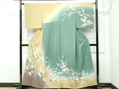 平和屋着物●極上　訪問着　友禅　作家物　梅松花文　暈し染め　逸品　CZAA4979s6