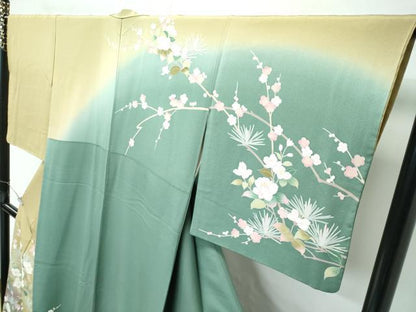 平和屋着物●極上　訪問着　友禅　作家物　梅松花文　暈し染め　逸品　CZAA4979s6