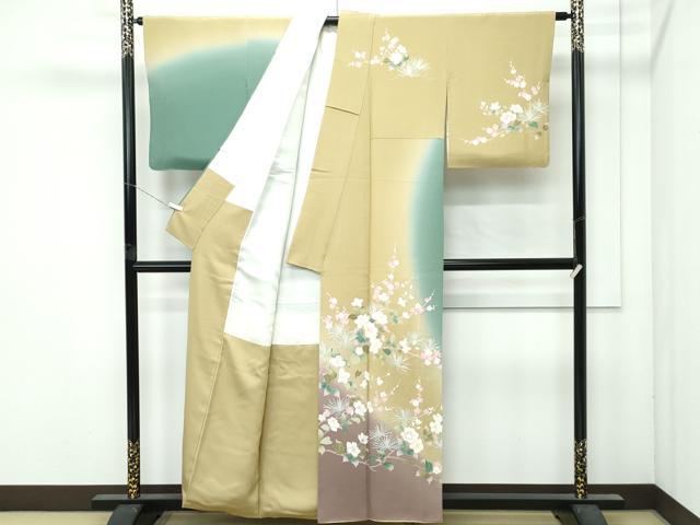 平和屋着物●極上　訪問着　友禅　作家物　梅松花文　暈し染め　逸品　CZAA4979s6
