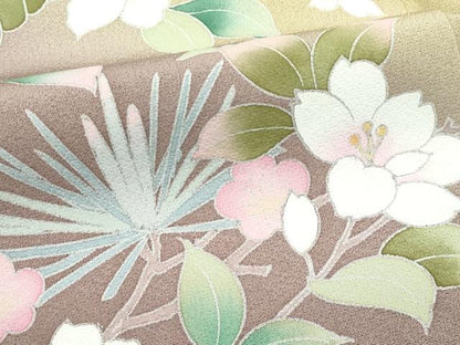 平和屋着物●極上　訪問着　友禅　作家物　梅松花文　暈し染め　逸品　CZAA4979s6