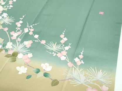 平和屋着物●極上　訪問着　友禅　作家物　梅松花文　暈し染め　逸品　CZAA4979s6