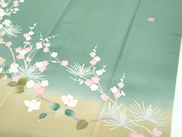 平和屋着物●極上　訪問着　友禅　作家物　梅松花文　暈し染め　逸品　CZAA4979s6