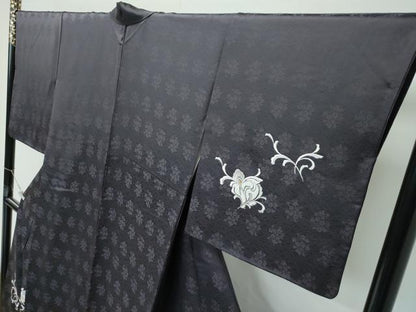 平和屋着物●極上　訪問着　総刺繍　更紗唐草文　金糸　檳榔子染色地　逸品　CZAA4980s6