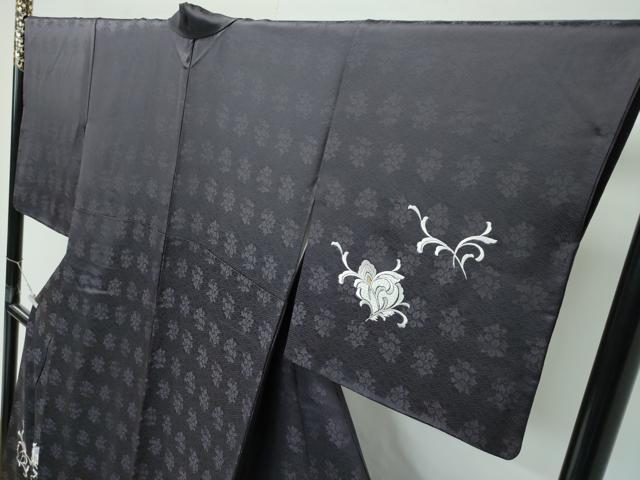 平和屋着物●極上　訪問着　総刺繍　更紗唐草文　金糸　檳榔子染色地　逸品　CZAA4980s6